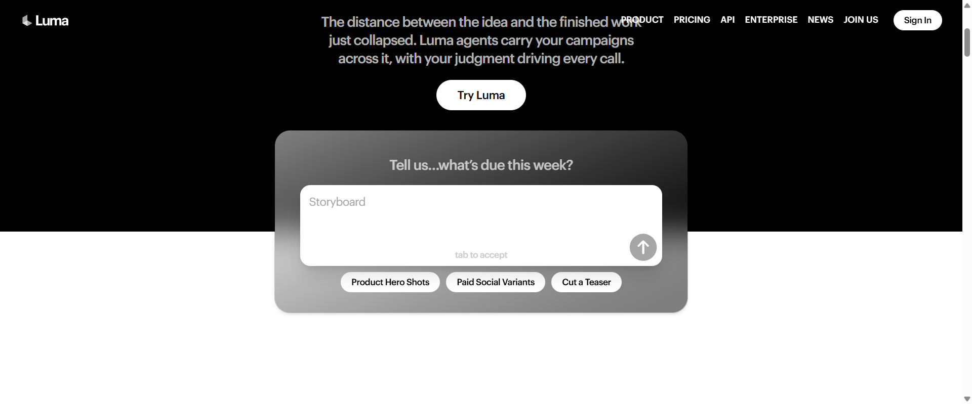 Luma Dream Machine AI视频生成器界面截图